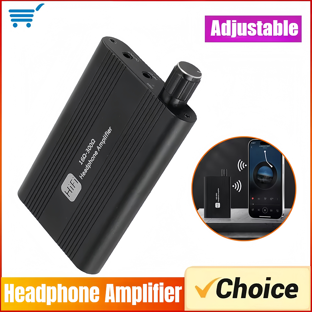 Audio Music Hub - HiFi ヘッドフォンアンプ 16-300Ω オーディオアンプ 3.5mm ポータブルステレオヘッドフォンボリュームアンプ