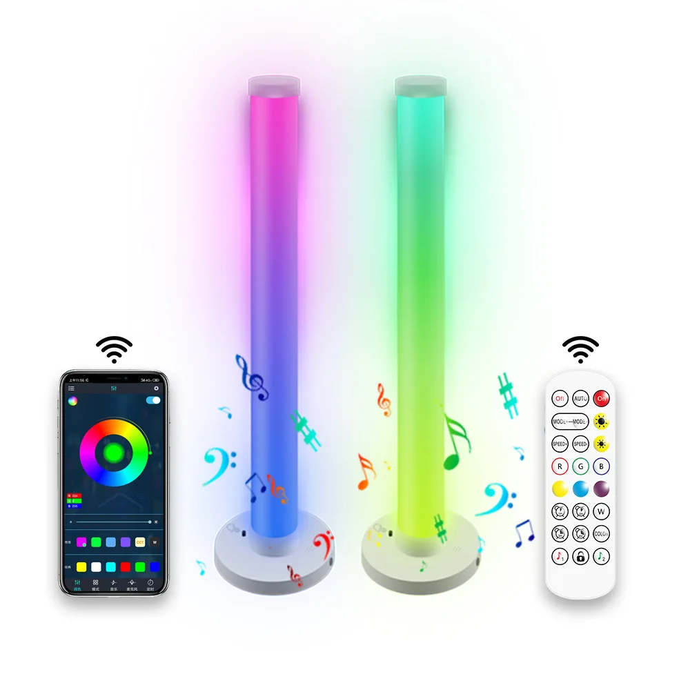 Audio Music Recognition - 雰囲気スマートアンビエントスタンド寝室サウンドバーゲーミングピックアップRGBオーディオLEDリズム認識ミュージックライトテーブルランプ