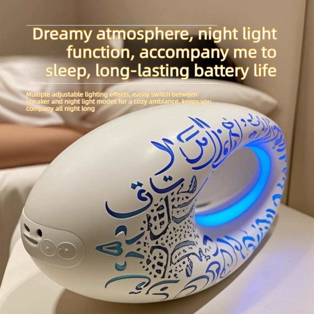 Audio Music Islamic - イスラム模様ミニBluetoothスピーカー ポータブルワイヤレスオーディオ LEDライト TFカード対応 デスクトップデコレーションギフト