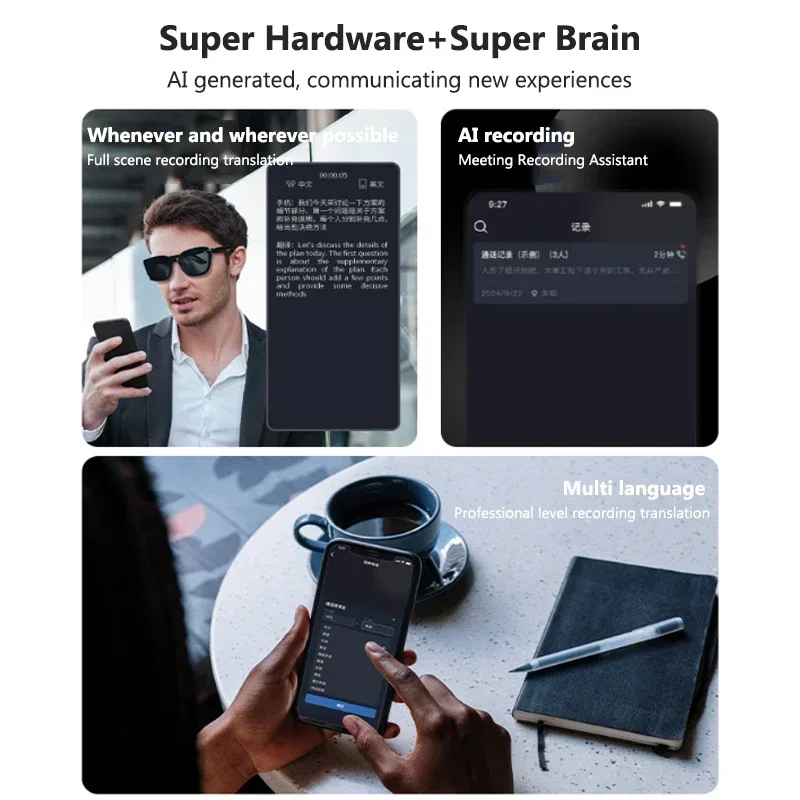 AI翻訳メガネ スマートセルフプライミングサングラス フィル - Audio Music Voice のレビューと価格
