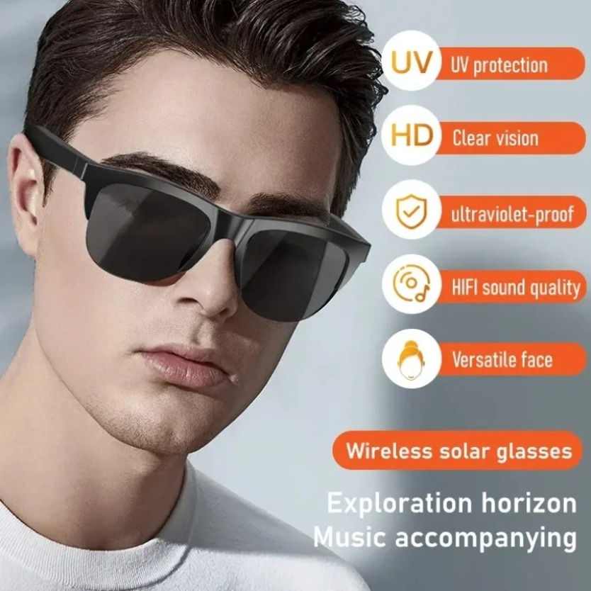 オープンイヤーワイヤレスBluetoothスマートサングラス - Audio Music Voice のレビューと価格