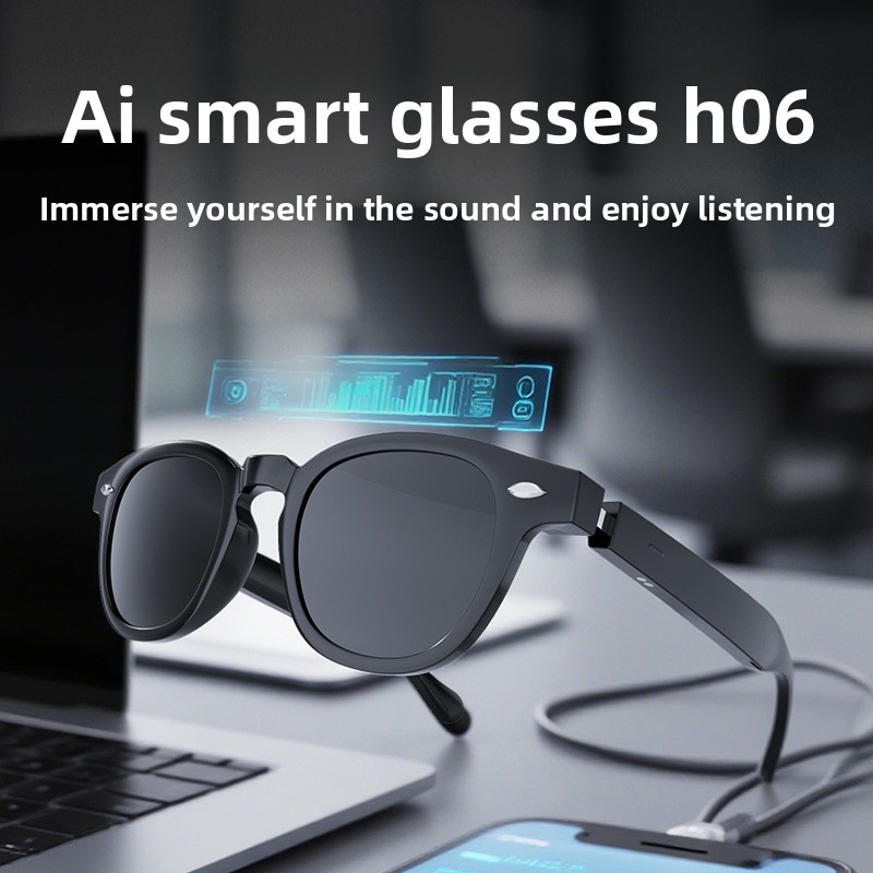 H06スマートグラスAIリアルタイム翻訳機インタラクティブQ - Audio Music Recognition のレビューと価格