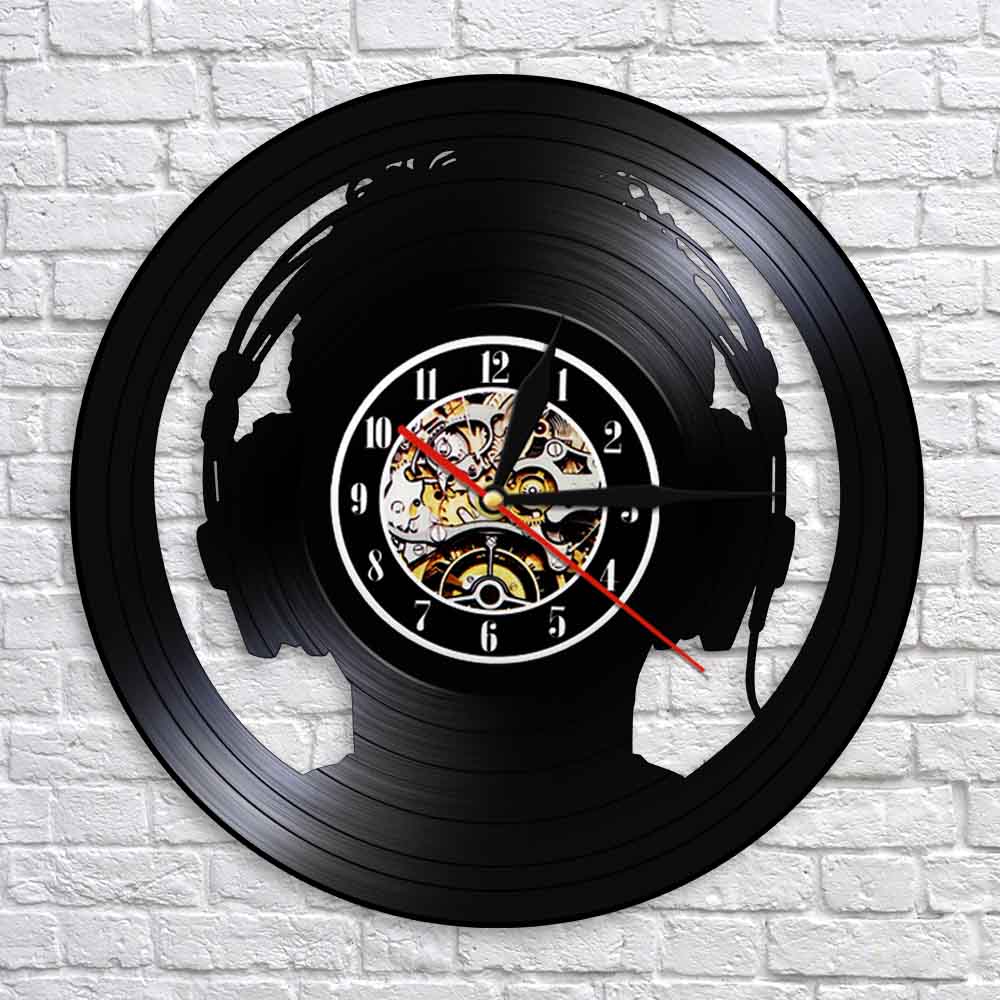 オーディオスレーブヘッドホンDJ装飾壁掛け時計音楽愛好家向け - Audio And Music Separate のレビューと価格