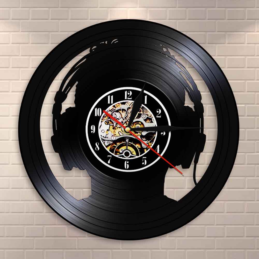 オーディオスレーブヘッドホンDJ装飾壁掛け時計音楽愛好家向け - Audio And Music Separate のレビューと価格