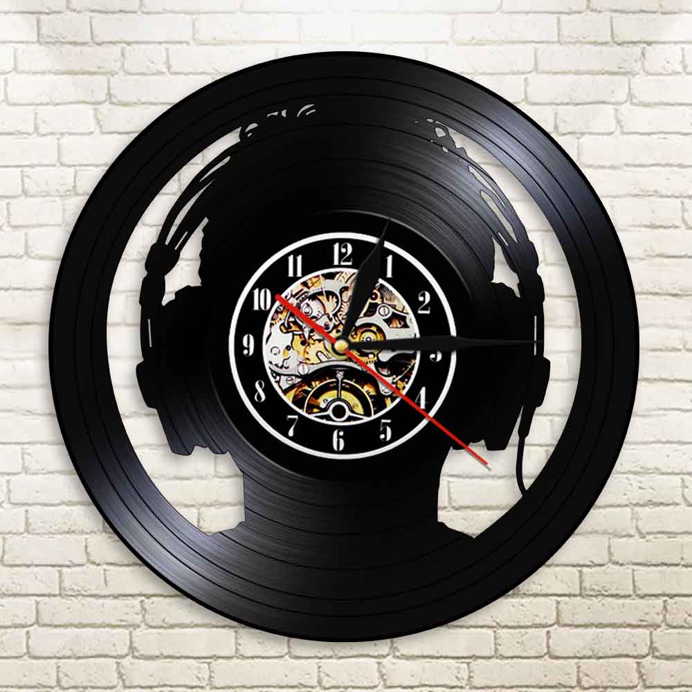 オーディオスレーブヘッドホンDJ装飾壁掛け時計音楽愛好家向け - Audio And Music Separate のレビューと価格